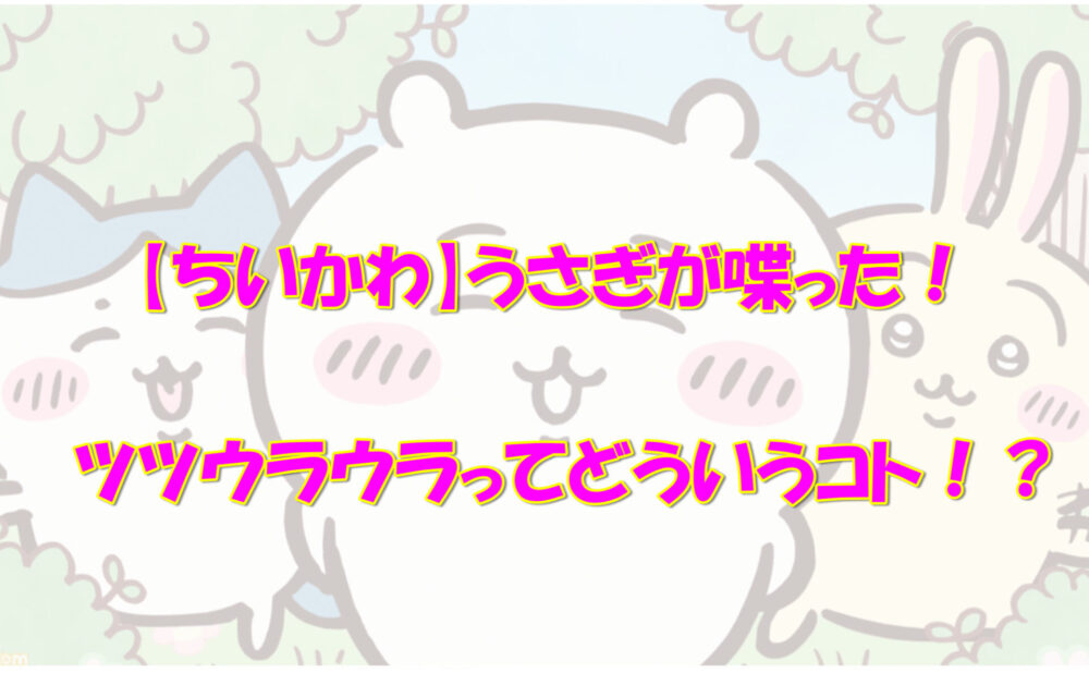 ちいかわ うさぎが喋った ツツウラウラってどういうコト 気になるあれコレ